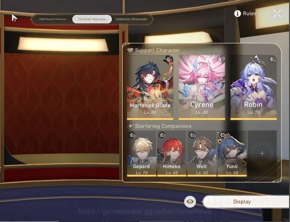 Honkai Star Rail Accounts Others Asia|TL 61|4 Limited|Mortenax Blade E1,Cyrene,Robin,Yunli|3 Standard|Female 2