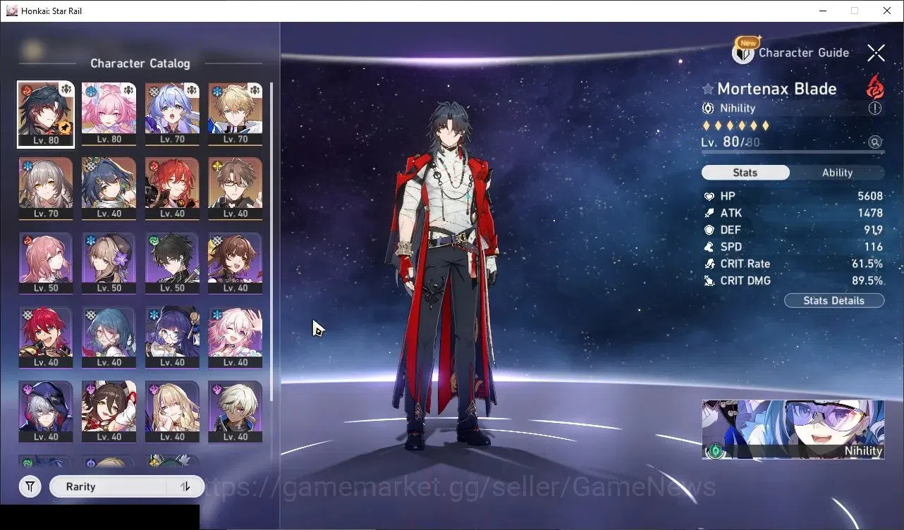 Honkai Star Rail Accounts Others Asia|TL 61|4 Limited|Mortenax Blade E1,Cyrene,Robin,Yunli|3 Standard|Female 4