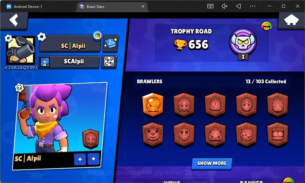 Brawl Stars Accounts Global | 656 Thropy|13 Brawler|2 Max Lv Hypercharg image 2