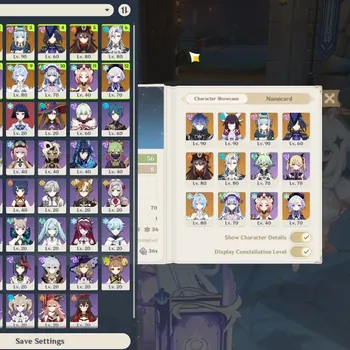 Genshin Impact Accounts Others Asia|AR 56|3 Premium Team|Rate On|7 Limited|(Flins C2,Odette,Columbina,Neuv,HuTao)+Sign Well