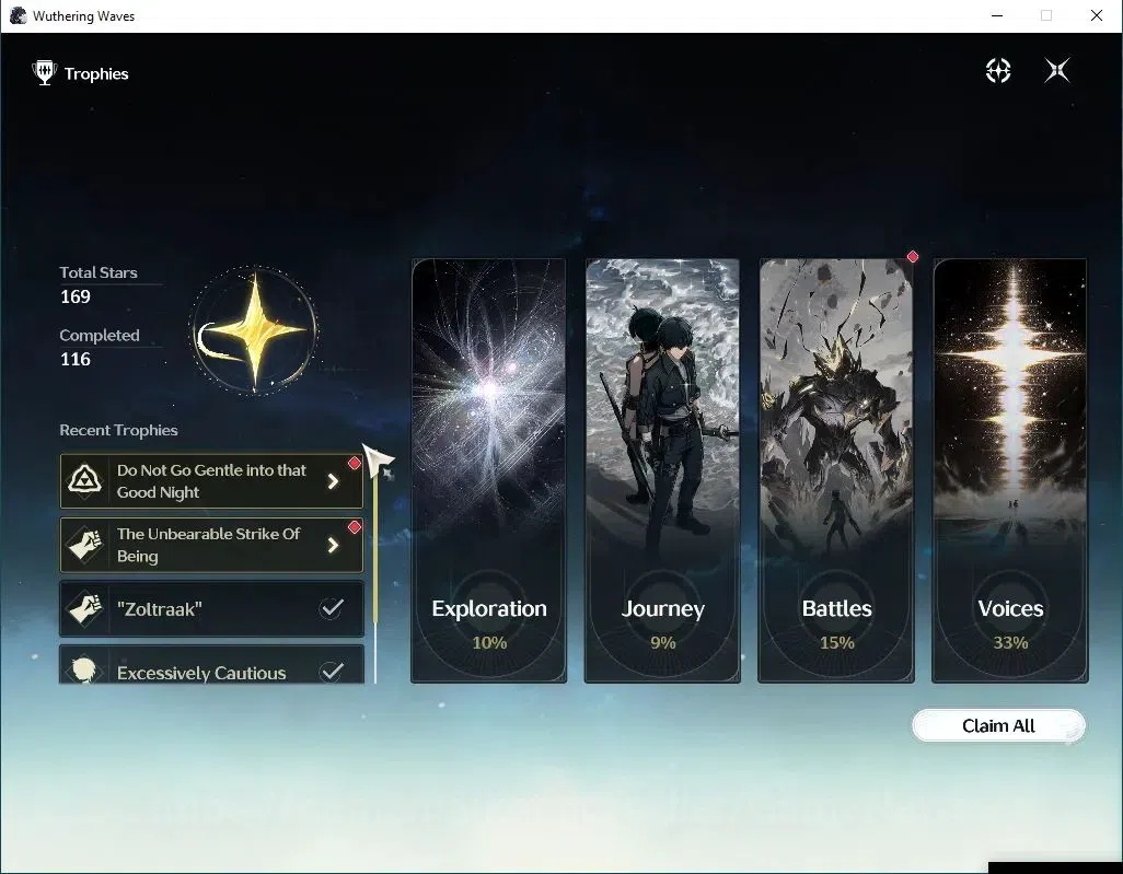 Wuthering Waves Accounts Others SEA|UL 42|3 Limited| Jinshi R1+Signature,Jiyan,Carlotta | Data Bank Lv 20 | MC Male | Log 11