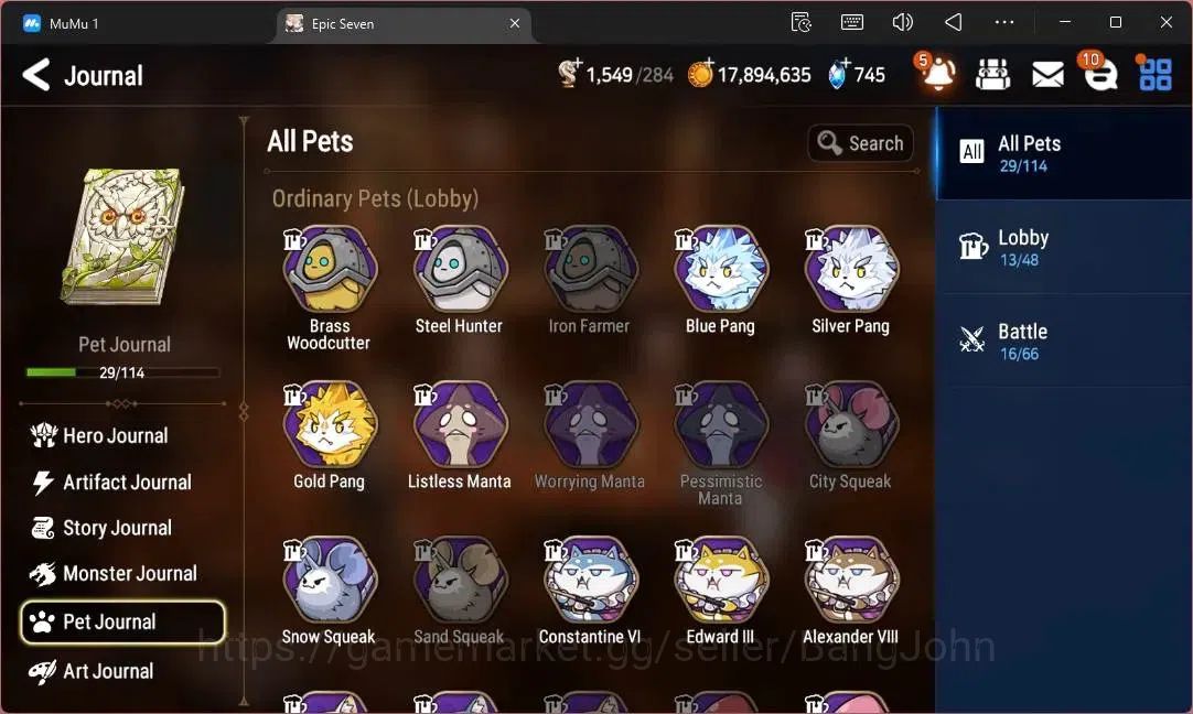Epic Seven Accounts Limited Hero Global Unverif | 6 ML(LOT Scales, A Tywin, SOT Snow, C Pavel, A Vildred, H Lua)|PoH ON|SS 12