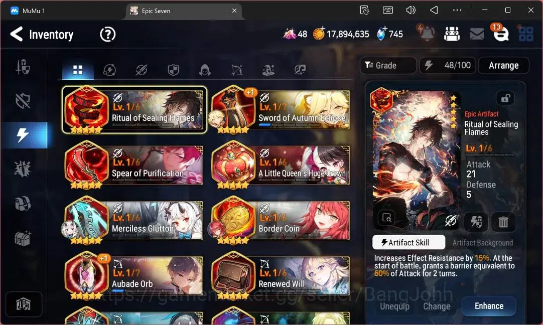 Epic Seven Accounts Limited Hero Global Unverif | 6 ML(LOT Scales, A Tywin, SOT Snow, C Pavel, A Vildred, H Lua)|PoH ON|SS 20