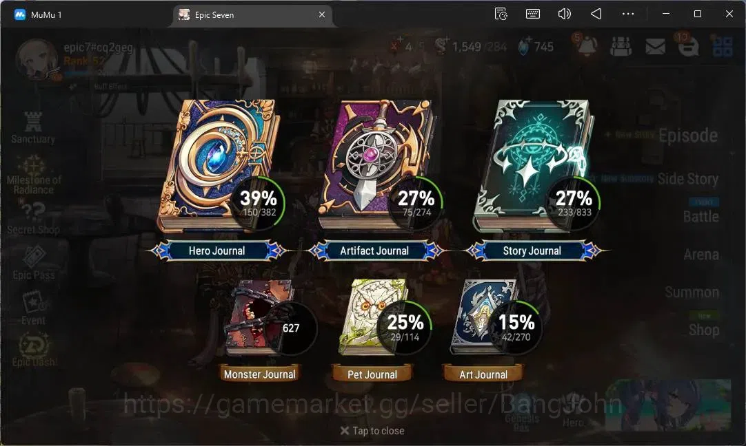 Epic Seven Accounts Limited Hero Global Unverif | 6 ML(LOT Scales, A Tywin, SOT Snow, C Pavel, A Vildred, H Lua)|PoH ON|SS 3