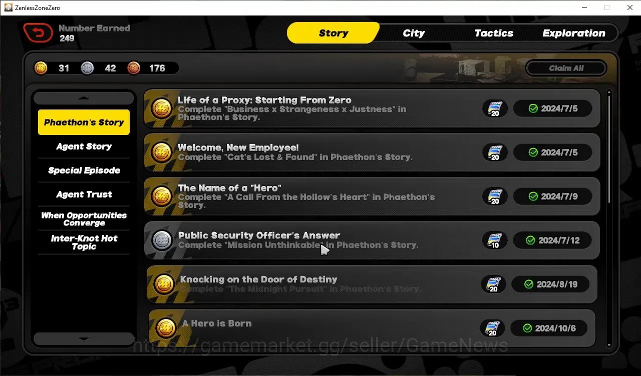 Zenless Zone Zero Accounts ASIA|Free HSR+GI|IK 57|9 Limited,2 Prem Team[(Miya image 16