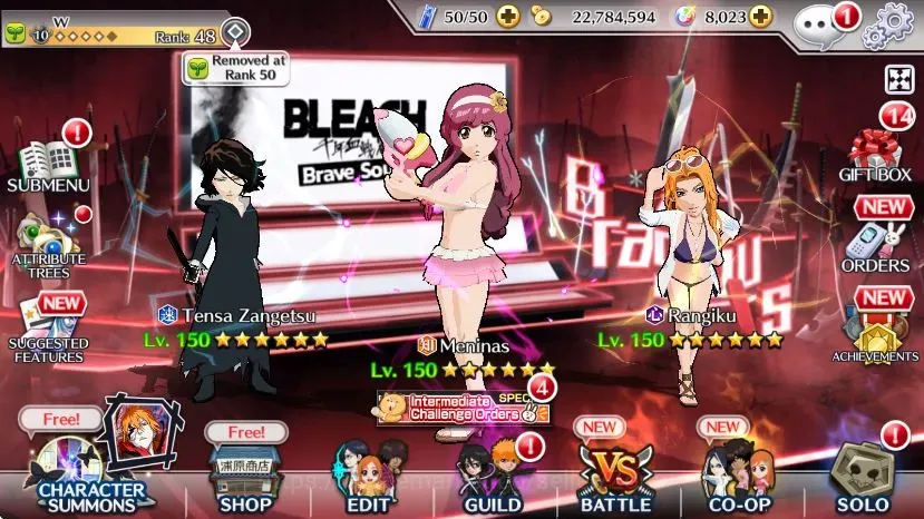Bleach: Brave Souls Accounts Starter Global Starter| 8k Orb + 51K BP + 22M Coins|Tenza Zangetsu,Meninas,Rangiku 1