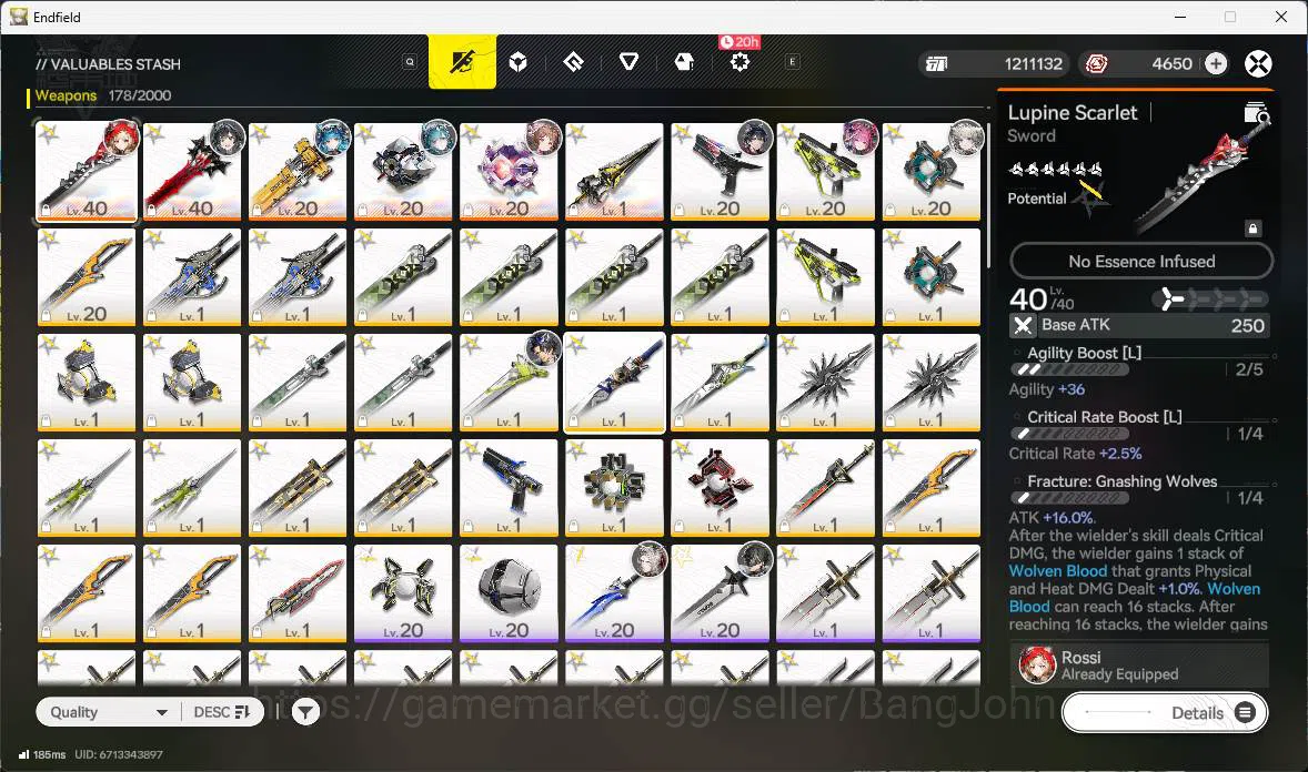 Arknights: Endfield Accounts NA | LVL 48, Rossi sign, Yvonne, Lastrite p1, Arde image 12