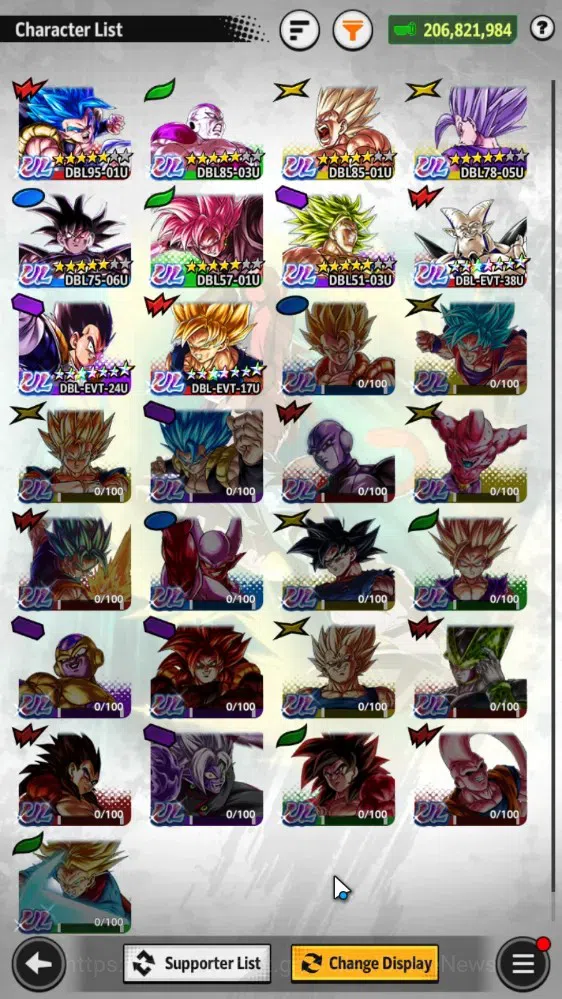 Dragon Ball Legends Accounts 206M TP|LV 251|10UL+4LR+33LL|SSG SS Gogeta,FF Frie image 3