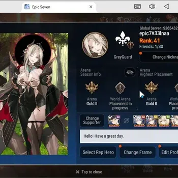 Epic Seven Accounts Starter Global| starter 9ML(LotS,lisette,Zio,Harsetti,Etc.)|PoH+Bless ON|theather fresh |Stove(ES995Z)