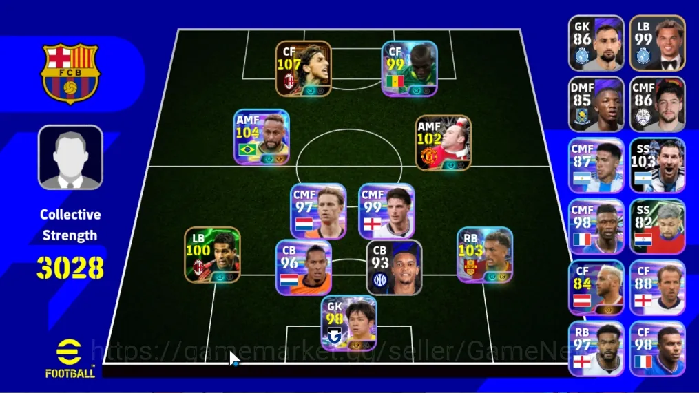 eFootball Accounts Mid-Tier Android|Power 3028|BigTime Z.Ibrahimovic|Epic Wayne Rooney,Serginho|ShowTime Neymar 1