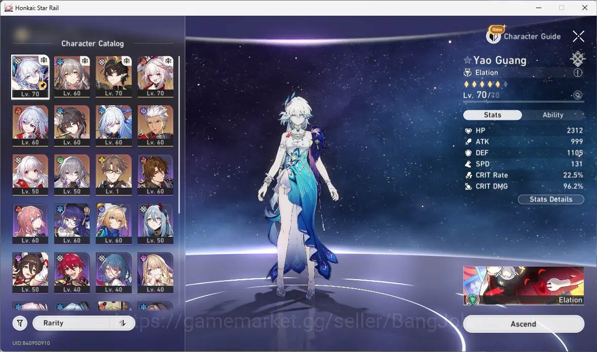 Honkai Star Rail Accounts Mid Game ASIA|TL 56|7 Limit|Yao Guang,Sparxie E1,DanHeng PT,Topaz&Numby,Jingliu,Ruan 7