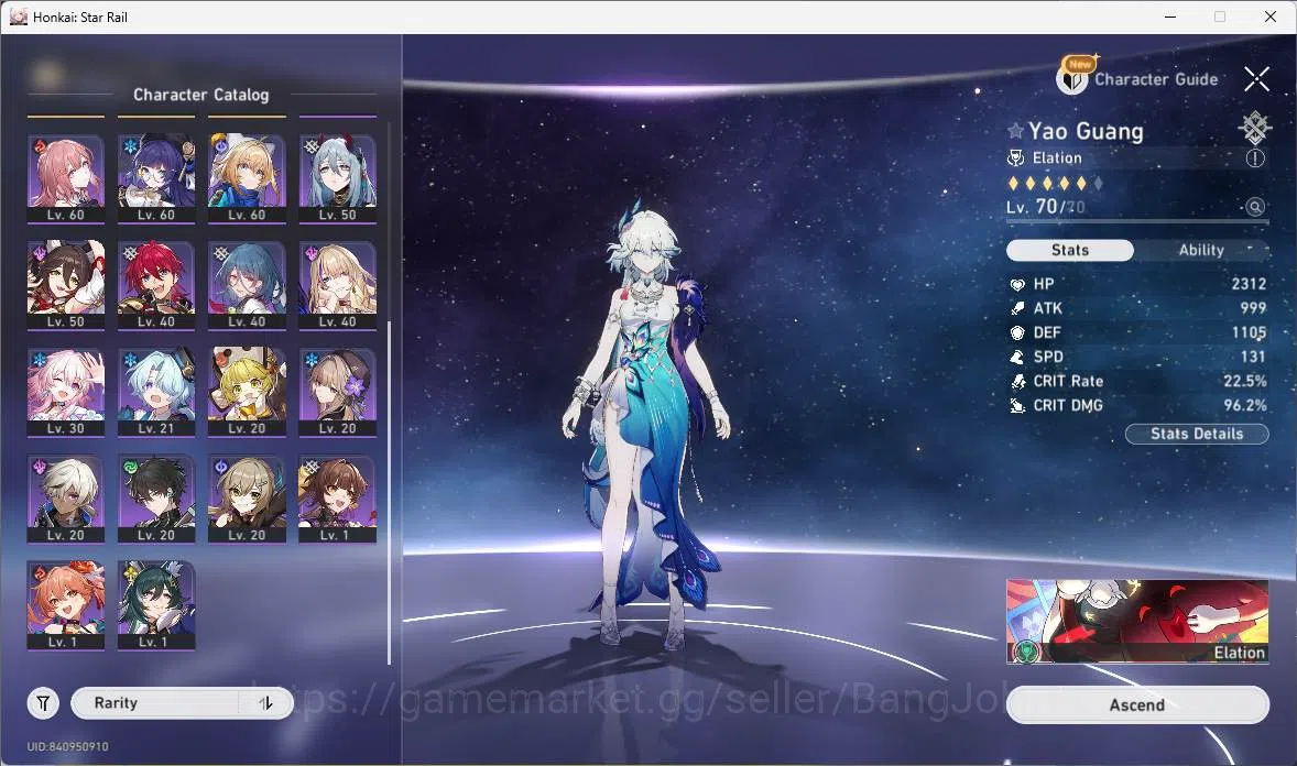 Honkai Star Rail Accounts Mid Game ASIA|TL 56|7 Limit|Yao Guang,Sparxie E1,DanHeng PT,Topaz&Numby,Jingliu,Ruan 8