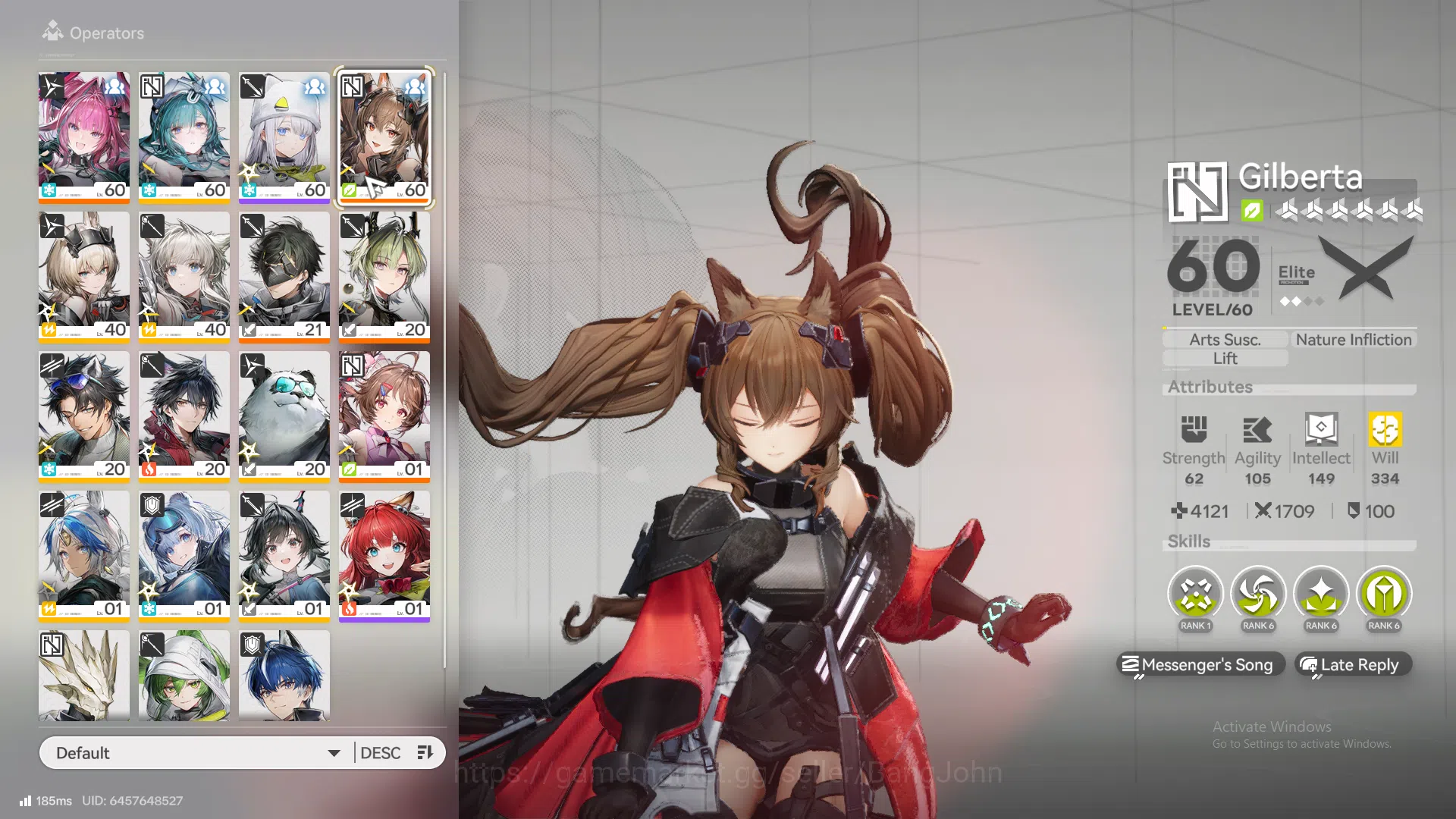 Arknights: Endfield Accounts NA / EU | Mid Game | Gilberta P1 + sign | Yvonne | image 3