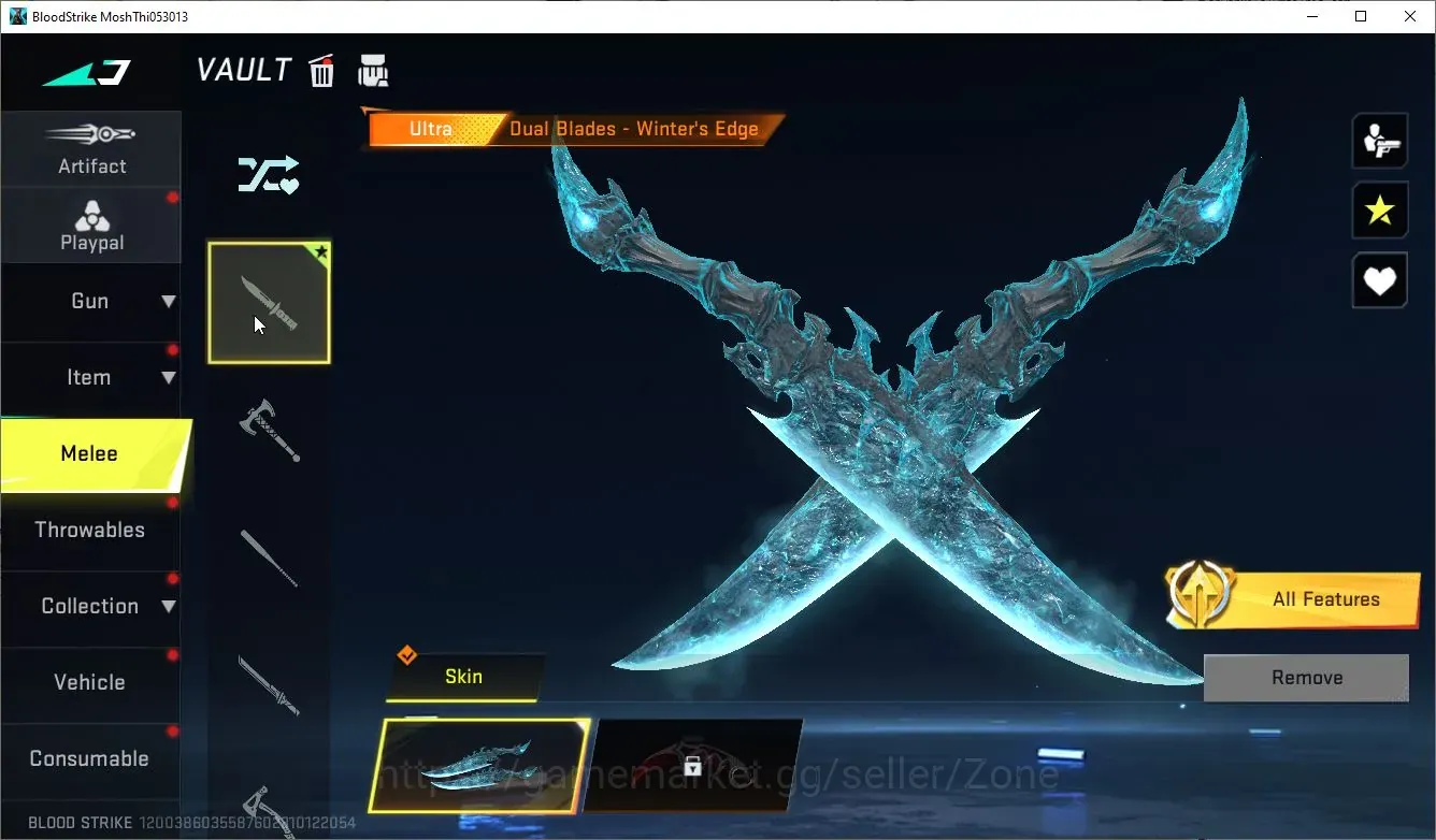 Blood Strike Accounts Starter ASIA Starter|1 ULTRA Melee: Dual Blades-Winter's Edge|Epic Skydive Trail|2 LEGENDARY Chests|1 1