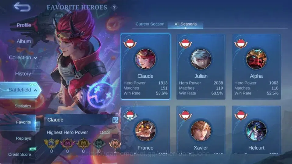 Mobile Legends: Bang Bang Accounts Collector Global|Skin 114|Expert|LBox Alpha,Lightborn Tigreal,VENOM Grock+Hanabi,SABER 4