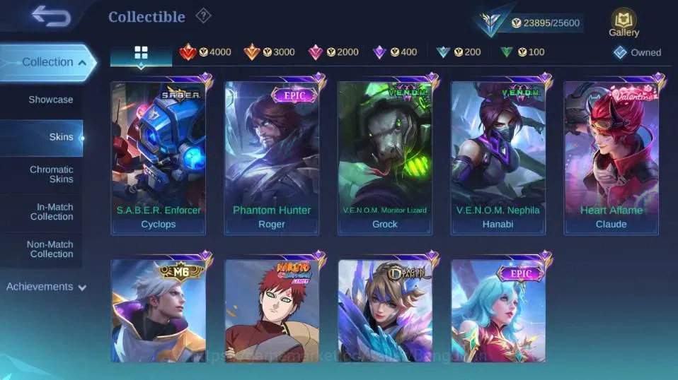 Mobile Legends: Bang Bang Accounts Collector Global|Skin 114|Expert|LBox Alpha,Lightborn Tigreal,VENOM Grock+Hanabi,SABER 7