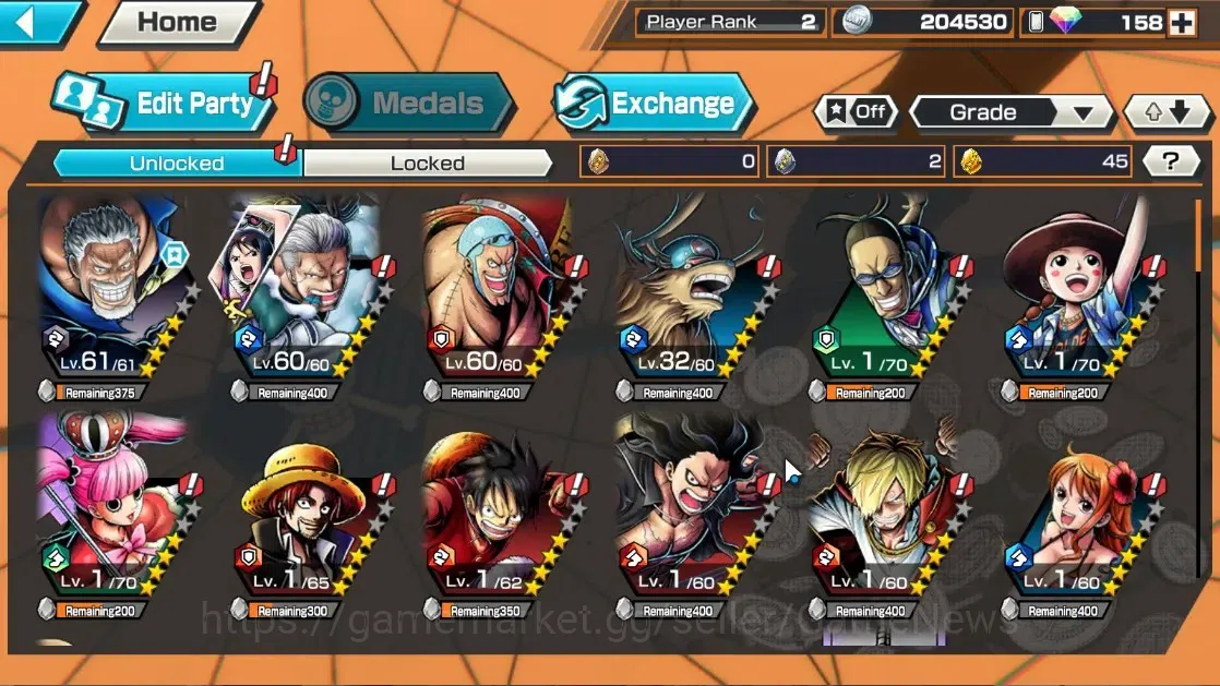 One Piece Bounty Rush Accounts Global| Starter|1 EX (Legendary Hero Monkey D.Garp image 4