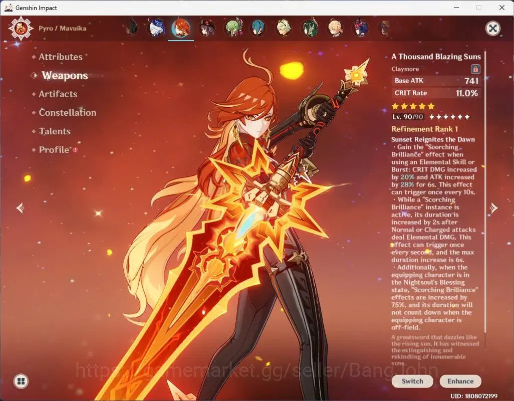 Genshin Impact Accounts ASIA|AR 58 | 10 Limited |([Nahdia,Mavuika,HuTao+C1 image 19