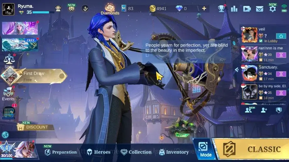 Mobile Legends: Bang Bang Accounts Hero 70|Skin 92|High Immo 100|Lb Harith,SpongB Cyc image 1