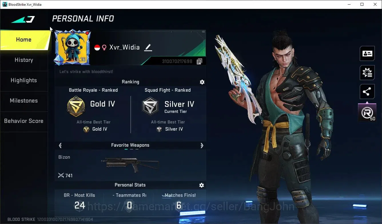 Blood Strike Accounts Others ASAI | Eternal Bizon-Seraph | Ultra Lightblade-Dark Force | 7 Legendary Guns | Check SS BS2112B 1