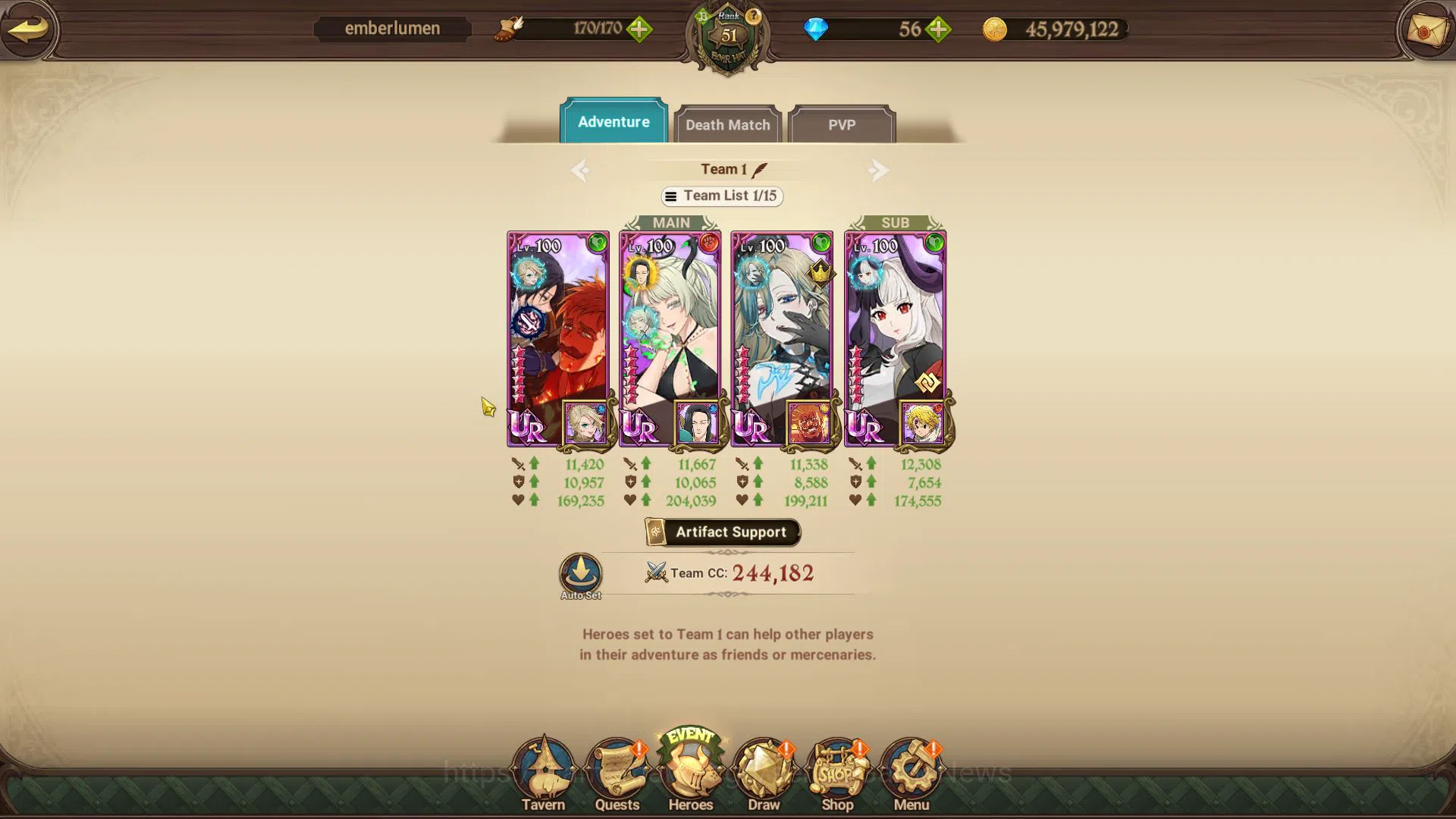 The Seven Deadly Sins: Grand Cross Accounts Midgame Global|2,8M CC|Starter Ch 7|2 LR+5 2