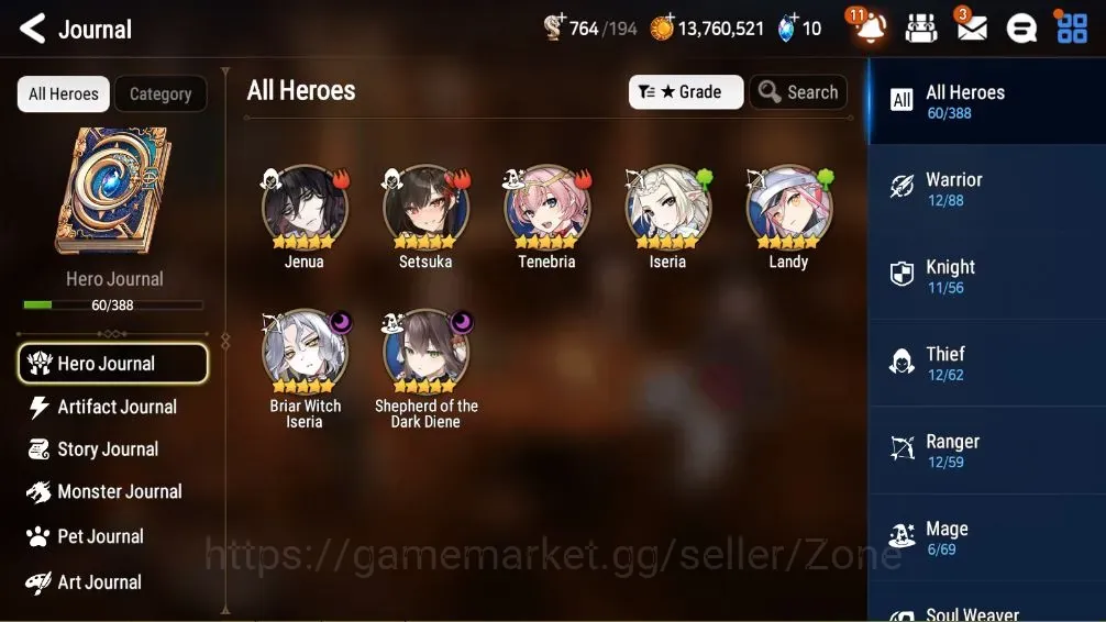 Epic Seven Accounts Starter Global Unverif|Fresh Starter|2 ML(BWI,S.Diene)+5*5 RGB|PoH+Bless ON|Eps 1 3/12|Side Story 1