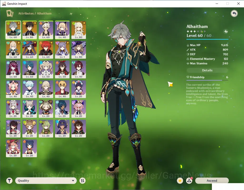 Genshin Impact Accounts Mid Game ASIA |AR 50 | 2 Limited | (Alhaitham,Zhongli) Keqing,Jean,Diluc,Mona |Fragile 85 & IF 3
