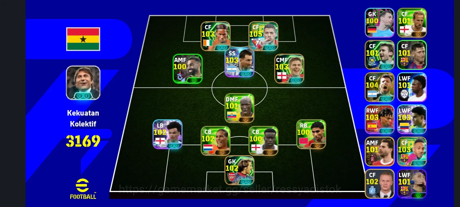 eFootball Accounts Legends & Iconic Players COLECTIVE 3169+ | D DROGBA x L SUAREZ x S GERARD,READY TO PLAY,CHEAPEST 1