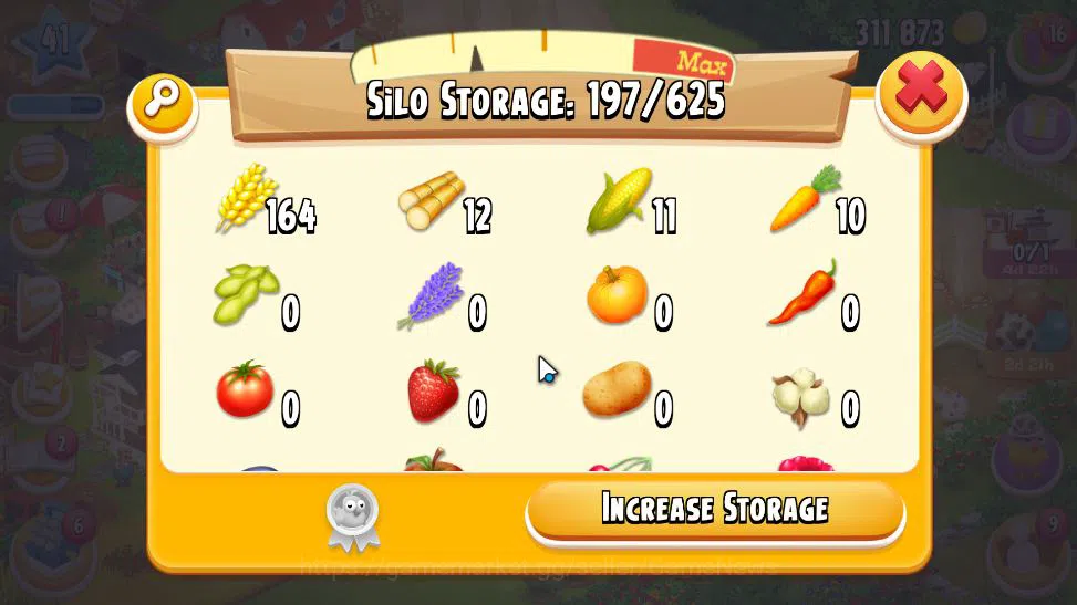Hay Day Accounts Lvl 41|Barn Storage 0 + Silo Storage 197|311K Coin image 5