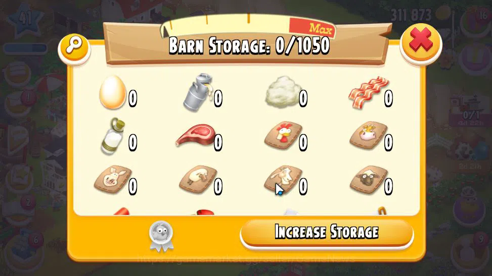 Hay Day Accounts Lvl 41|Barn Storage 0 + Silo Storage 197|311K Coin image 6