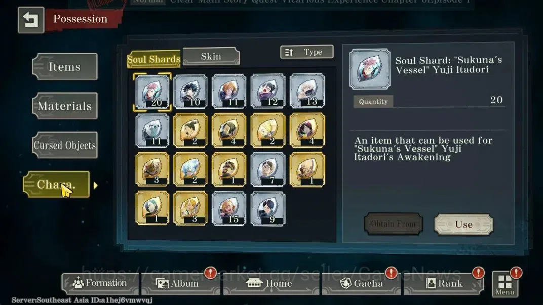 Jujutsu Kaisen: Phantom Parade Accounts SEA |PR 18|6,2K Cube|10 SSR 2 Limited [0,2-Sec Dom image 11