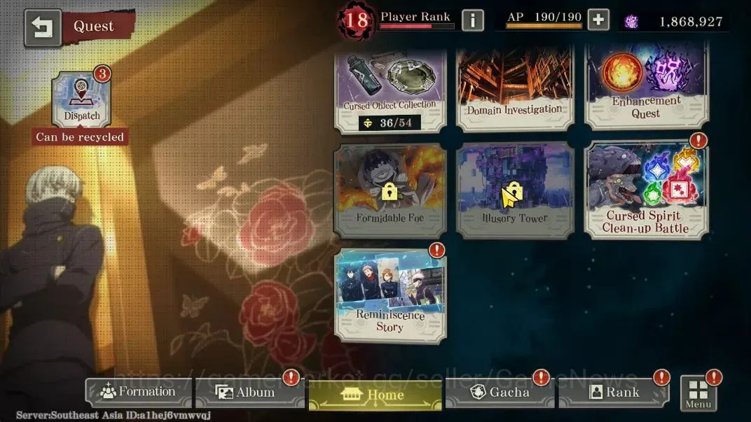 Jujutsu Kaisen: Phantom Parade Accounts SEA |PR 18|6,2K Cube|10 SSR 2 Limited [0,2-Sec Dom image 14