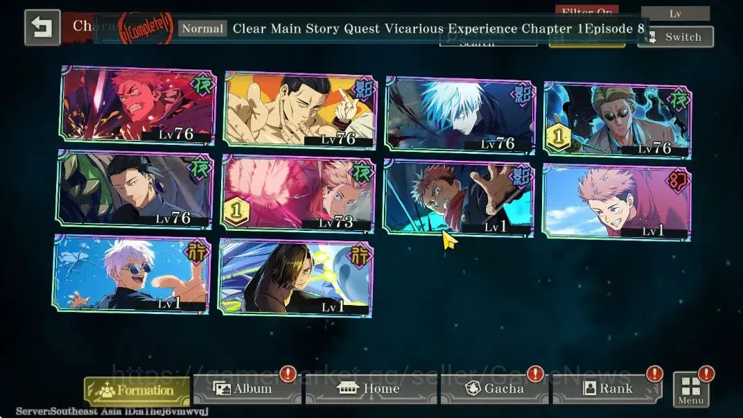 Jujutsu Kaisen: Phantom Parade Accounts SEA |PR 18|6,2K Cube|10 SSR 2 Limited [0,2-Sec Dom image 2