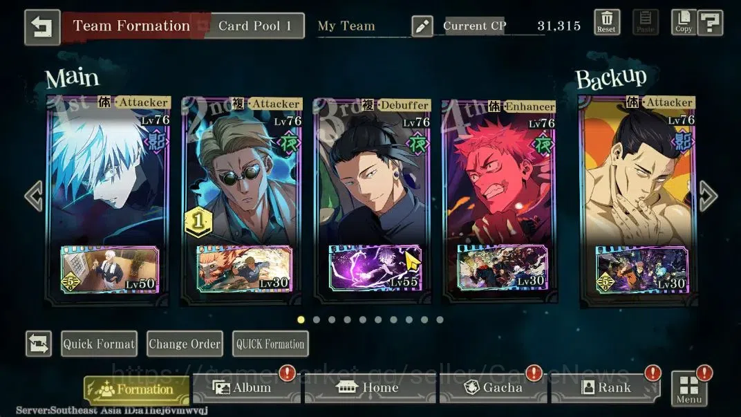 Jujutsu Kaisen: Phantom Parade Accounts SEA |PR 18|6,2K Cube|10 SSR 2 Limited [0,2-Sec Dom image 6