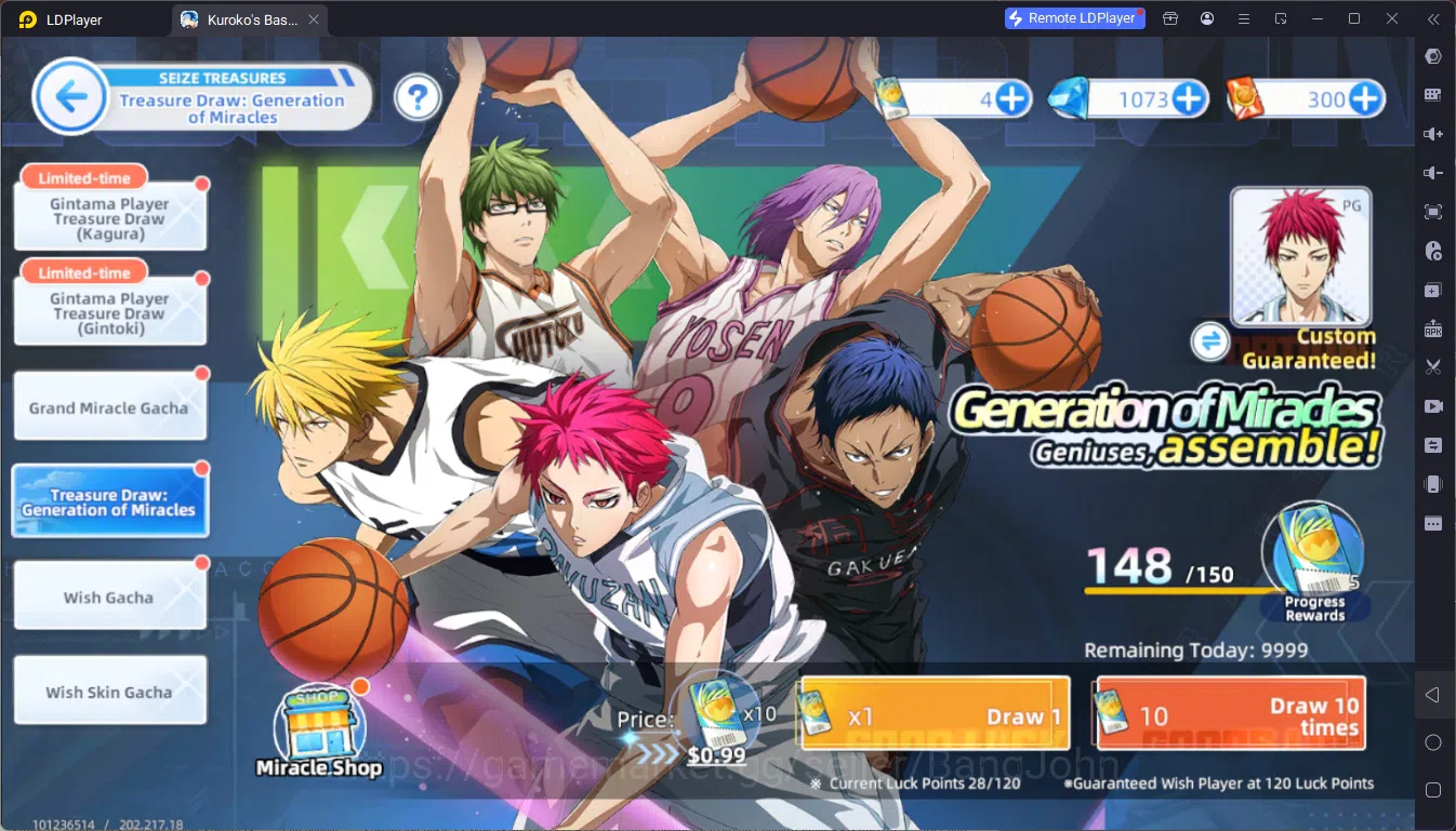 Kuroko's Basketball Street Rivals Accounts SEA|SV17|Lv29|DM 1073|Tetsuya Kuroko A3,Shinji Kog image 8