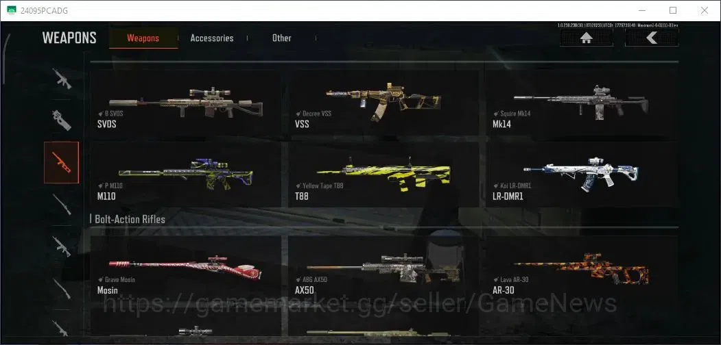 Arena Breakout Accounts High Value MOBILE|Lvl 30|SV 69,3M|CV 38,5M|11 Set|Decree LR-AR1,Koi LR-AR2,FJ MP5,Decree VSS,B 14