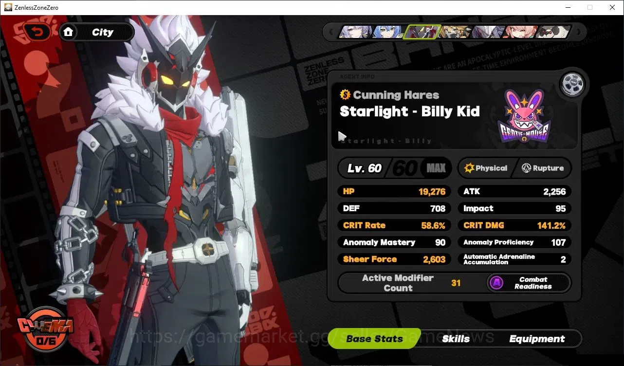 Zenless Zone Zero Accounts Starter ASIA|IK 53|55 EMT|6 Limited(Velina,Billy-Starlight,Pyrois,Cisia,Lucia,Zhao)+2 STD 10