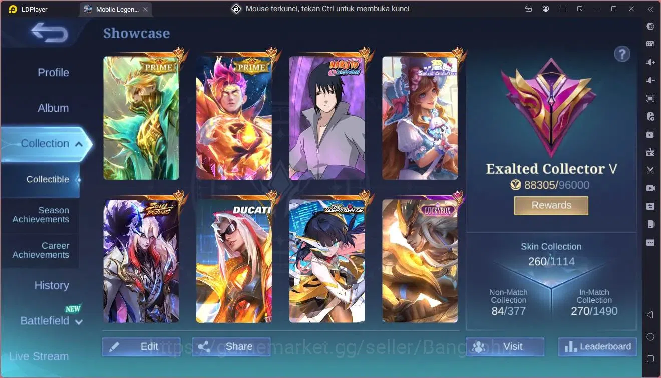 Mobile Legends: Bang Bang Accounts Global|Hero 131|Skin 260|Exalted|Prime Granger,Cla image 2