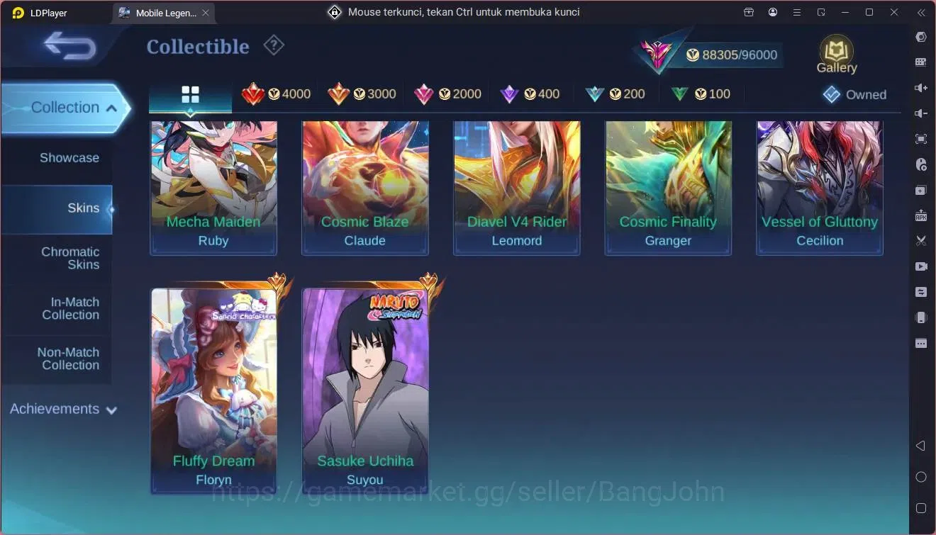 Mobile Legends: Bang Bang Accounts Global|Hero 131|Skin 260|Exalted|Prime Granger,Cla image 8