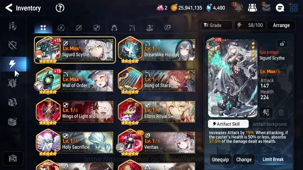 Epic Seven Accounts GLOBAL Unverif|New Era|8 ML(LC Bellona,LW Peira,SP image 11