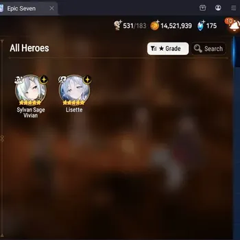 Epic Seven Accounts Starter Global Unverif|Best Starter|2ML(SS,Vivian,Lisette)PoH+Bless ON|Side Story Locked|Energy 531|Gold
