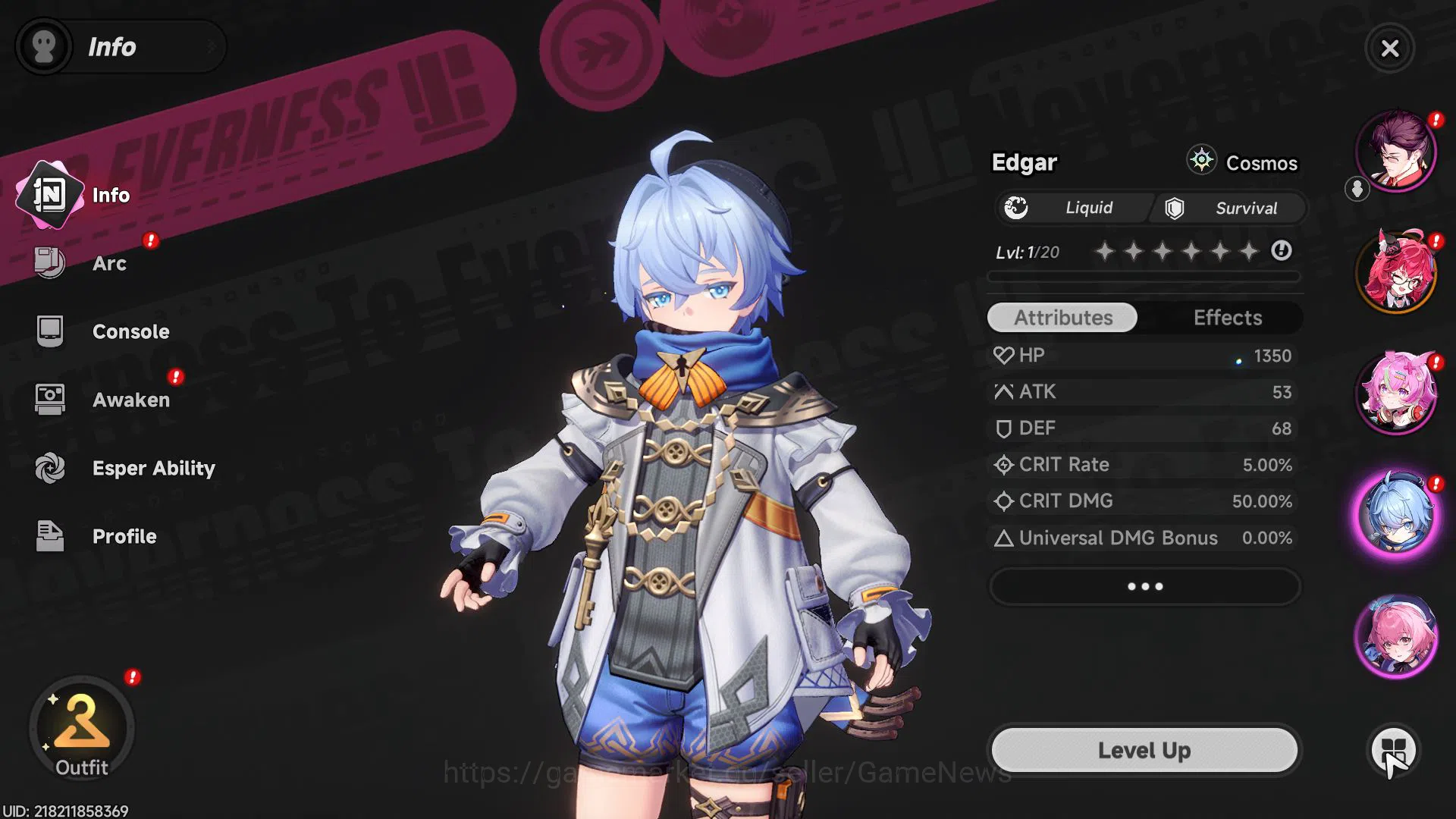 Neverness to Everness Accounts GLOBAL EU|HL 3| 1 SSR (Nanally) + 1 Selector On|5 image 5