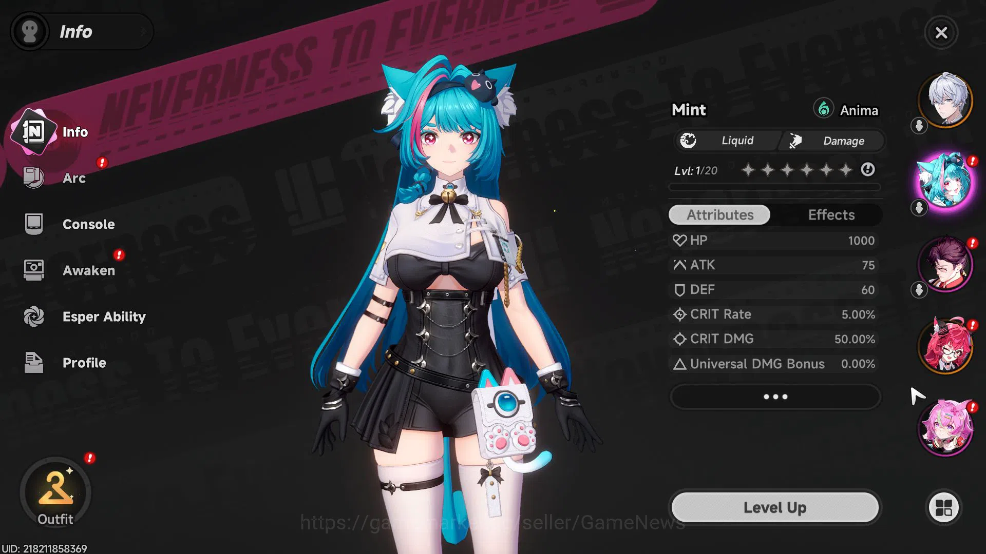Neverness to Everness Accounts GLOBAL EU|HL 3| 1 SSR (Nanally) + 1 Selector On|5 image 8