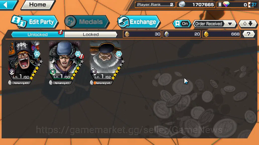 One Piece Bounty Rush Accounts Starter Global|3 EX| TFE Marshall D.Teach,T5E St.Jaygarcia Saturn,Blackbeard Pirates Kuzan|GF 3