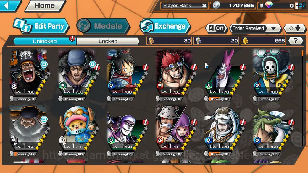 One Piece Bounty Rush Accounts Starter Global|3 EX| TFE Marshall D.Teach,T5E St.Jaygarcia Saturn,Blackbeard Pirates Kuzan|GF 4