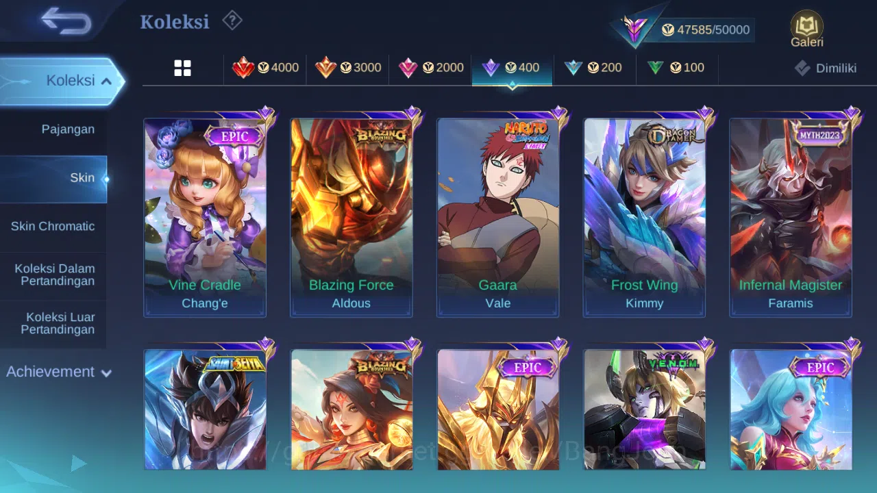 Mobile Legends: Bang Bang Accounts Hero 129 | skin 220 | kof karina | cc natalia | dr image 12