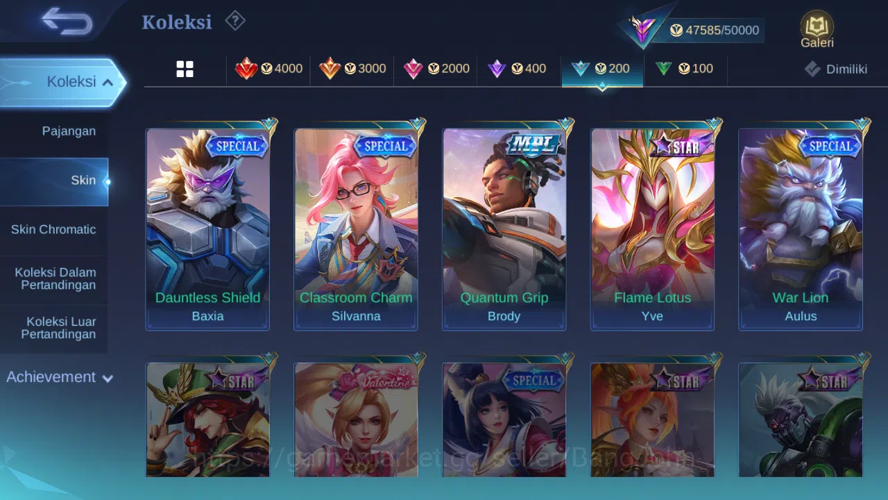 Mobile Legends: Bang Bang Accounts Hero 129 | skin 220 | kof karina | cc natalia | dr image 19