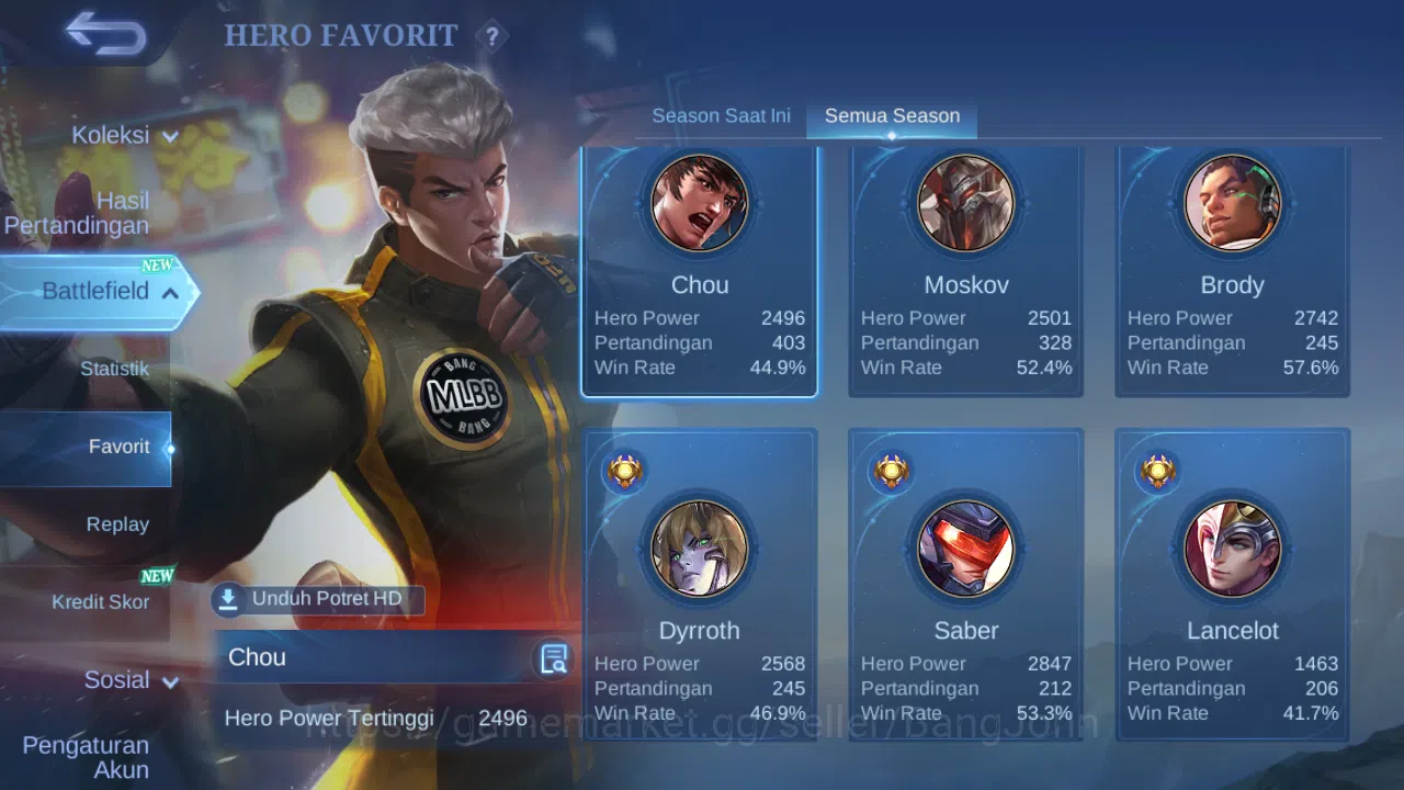 Mobile Legends: Bang Bang Accounts Hero 129 | skin 220 | kof karina | cc natalia | dr image 3