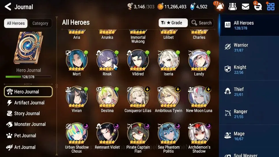 Epic Seven Accounts High-End GLOBAL Unverif|New Era|8 ML(NM Luna,ATywin,US Choux,Etc)+ Setsuka, AS Flan, Ran, etc|PoH 7