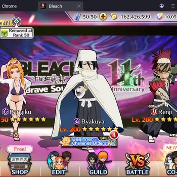 Bleach: Brave Souls Accounts Others Global |162M BP+10K Orb|Fresh Story|Ichigo DT,Renji & Byakuya TYBW24,Rangiku Sw23,Aizen